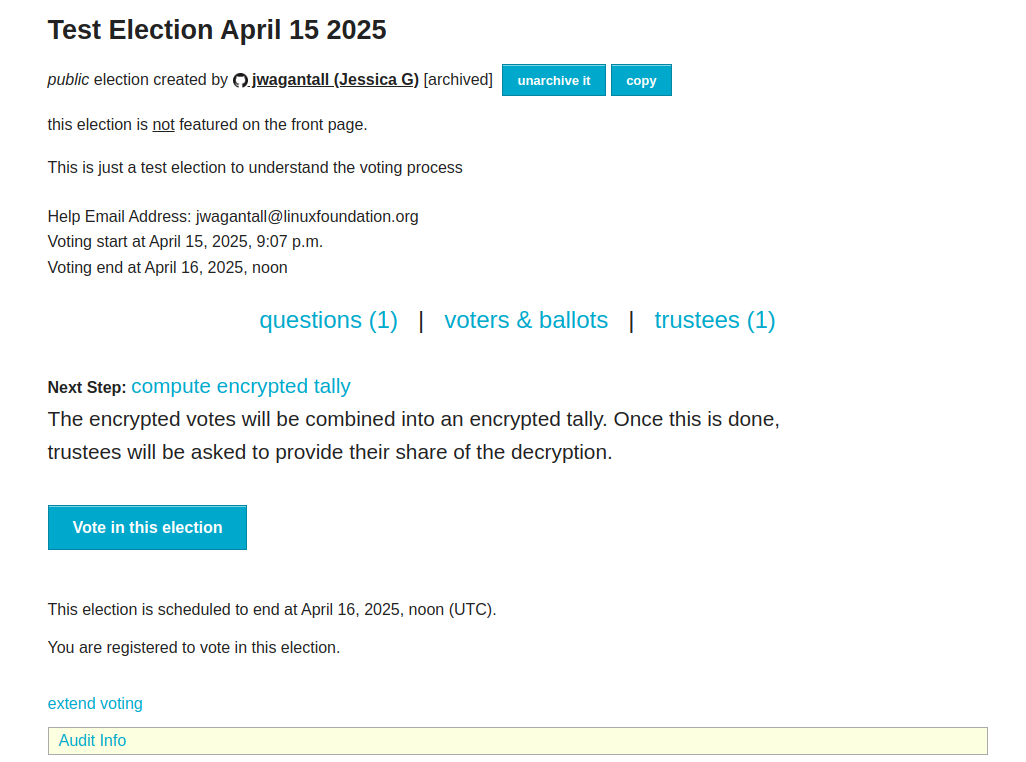 ๐งช Helios Test Election