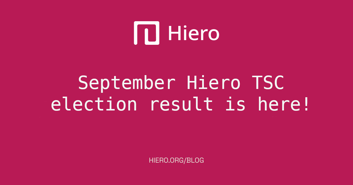 Results for September Hiero Technical Steering Committee Elections